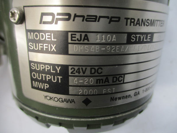YOKOGAWA EJA110A-DMS4B-92EA/FF1/D1/K2 24VDC 2000PSI NSNP