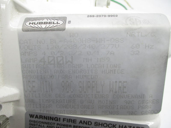 HUBBELL BL-A400H8-WH-QSS 277V 4.0A NSMP
