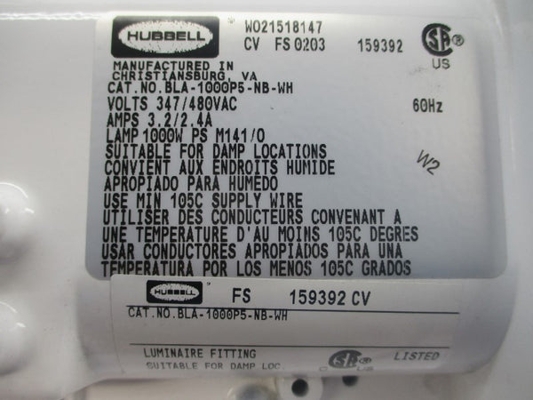 HUBBELL BLA-1000P5-NB-WH 347/480VAC 3.2/2.4A (AS PICTURED) NSNP