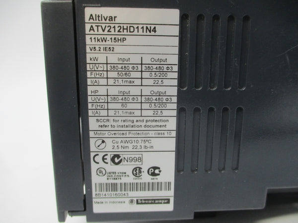 SCHNEIDER ELECTRIC ATV212HD11N4 380-480V 21.1A UNMP