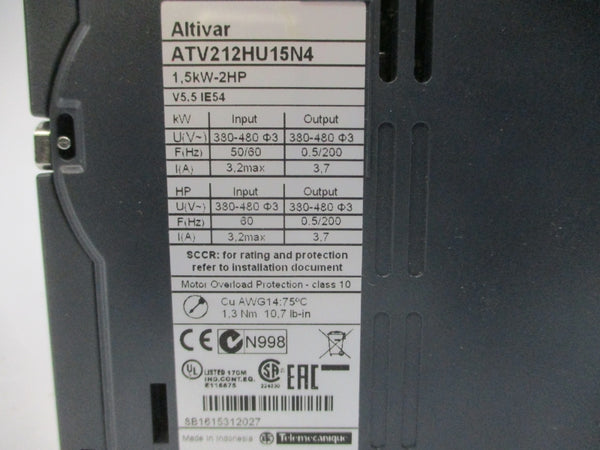 SCHNEIDER ELECTRIC ATV212HU15N4 380-480V 3.2A UNMP