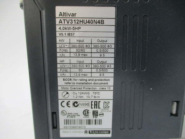SCHNEIDER ELECTRIC ATV312HU40N4B 380-500V 13.9A UNMP