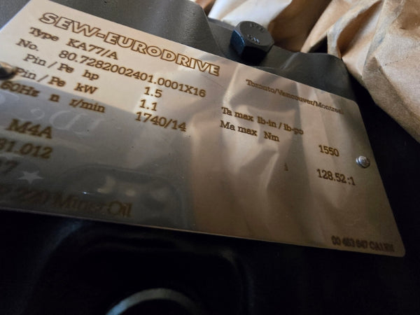 SEW-EURODRIVE KA77DRE90M4BE2HF KA77/A 266/460V 3.90/2.25A NSNP