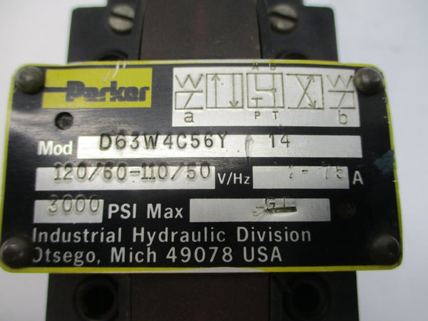 PARKER D63W4C56Y14 110/120V 3000PSI NSNP