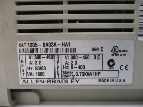 ALLEN BRADLEY 1305-BA03A-HA1 SER. C F/W 6.01 380-460V 2.2A NSMP