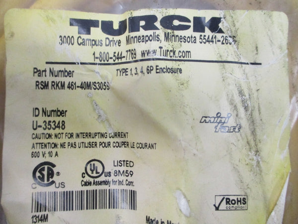 TURCK RSM RKM 461-40M/S3059 600V 10A NSMP