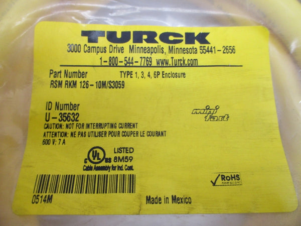 TURCK RSM RKM 126-10M/S3059 600V 7A NSMP