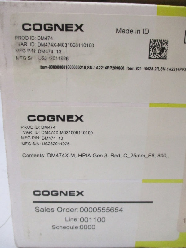 COGNEX DM474 DM474X-M031008110100 DM474-13 24VDC 0.75/1.5A REV. 12 NSMP