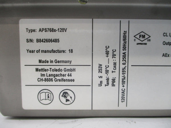 METTLER TOLEDO APS768X-120V 120VAC 0.250A NSNP