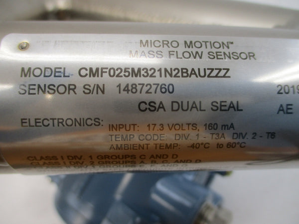 MICRO MOTION CMF025M321N2BAUZZZ 17.3V 850PSI NSMP