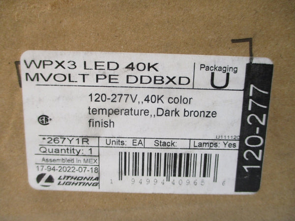 LITHONIA LIGHTING WPX3-LED-40K-MVOLT-PE-DDBXD 120-277VAC 0.27/0.58A NSMP