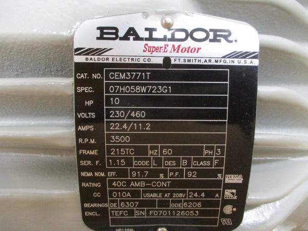 FRISTAM PUMPS FPX3532-135 W/ BALDOR CEM3771T 07H058W723G1 230/460V 22.4/11.2A NSMP