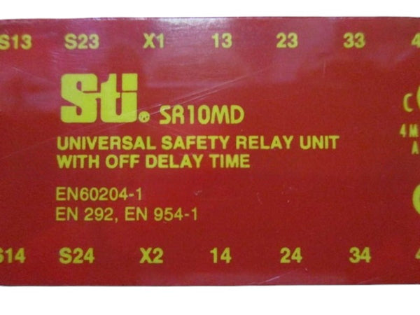 STI SA10MD UNIVERSAL SAFETY RELAY UNIT W/OFF DELAY TIME UNMP