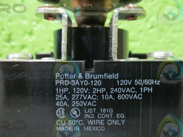 POTTER & BRUMFIELD PRD-3AY0-120 RELAY 120V  NSMP
