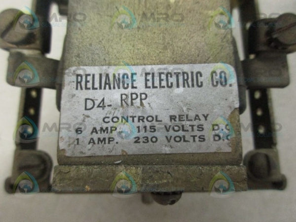 RELIANCE ELECTRIC D4-RPP CONTROL RELAY UNMP