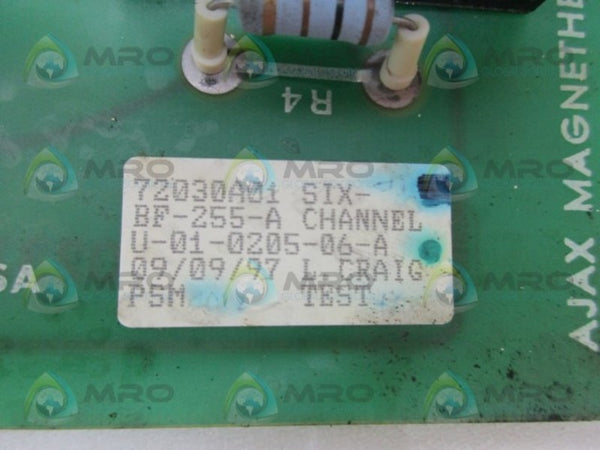 AJAX MAGNETHERMIC 72030A01 U-01-0205-06-A CIRCUIT BOARD UNMP