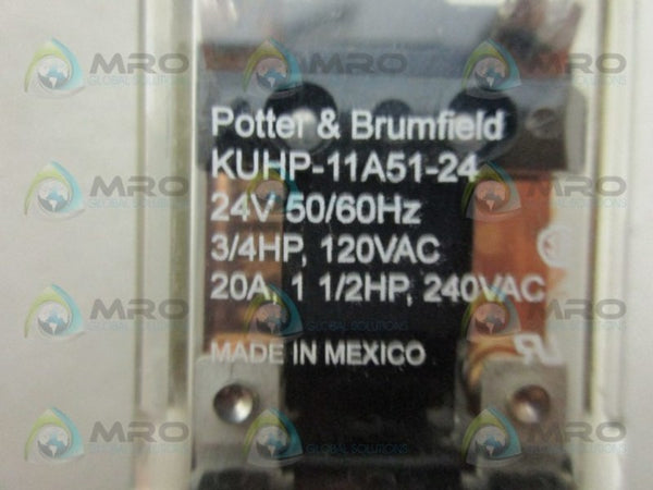 POTTER & BRUMFIELD KUHP-11A51-24 RELAY 24V  UNMP