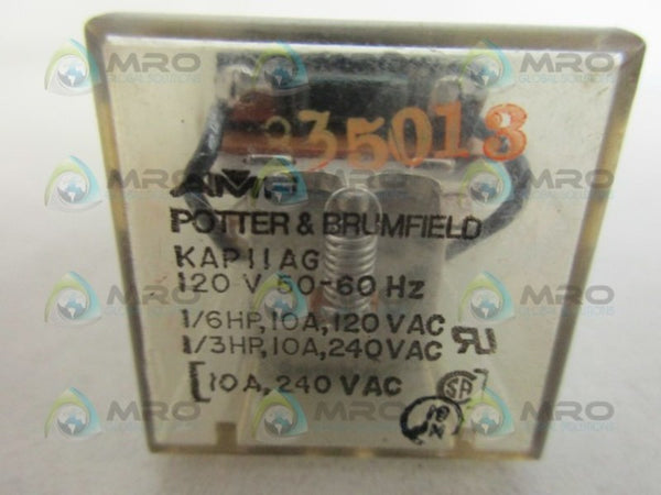 POTTER & BRUMFIELD KAP11AG RELAY 120V UNMP
