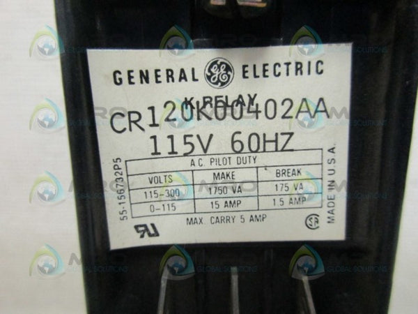 GENERAL ELECTRIC CR120K00402AA RELAY UNMP