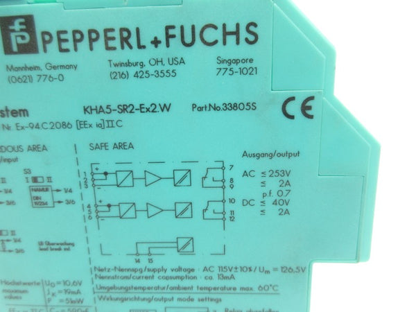 PEPPERL+FUCHS KHA5-SR2-EX2.W 33805S 253VAC 2A NSNP