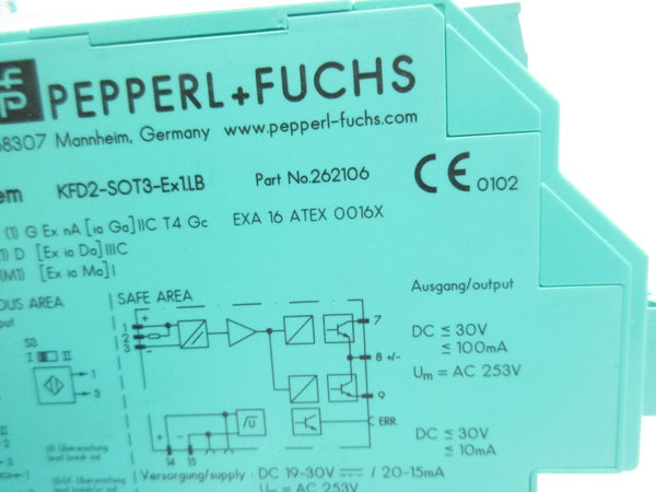PEPPERL+FUCHS KFD2-SOT3-EX1.LB 262106 30VDC NSNP