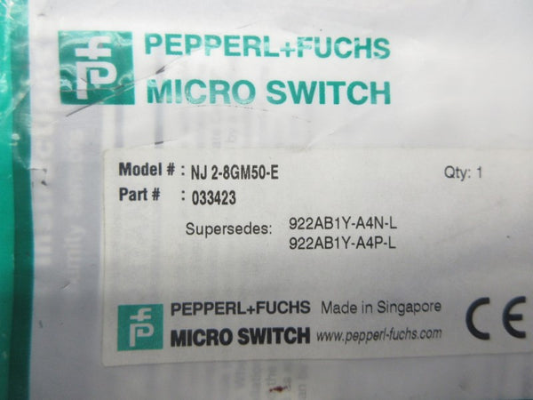 PEPPERL+FUCHS NJ2-8GM50-E 033423 NSMP