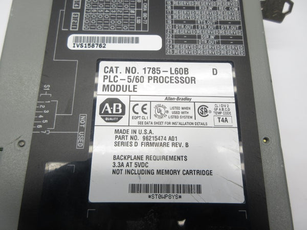 ALLEN BRADLEY 1785-L60B SER. D NSNP