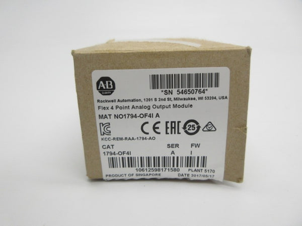 ALLEN BRADLEY 1794-OF4I SER. A F/W I 24VDC REV. A01 NSMP