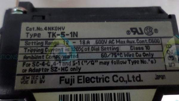 FUJI ELECTRIC TK-5-IN OVERLOAD RELAY NSMP