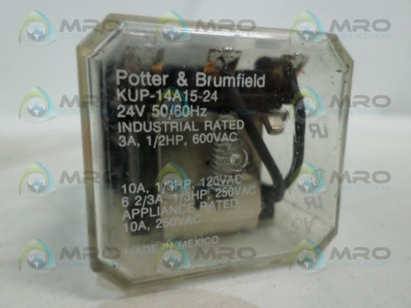 POTTER & BRUMFIELD KUP-14A15-24 RELAY 24VAC UNMP