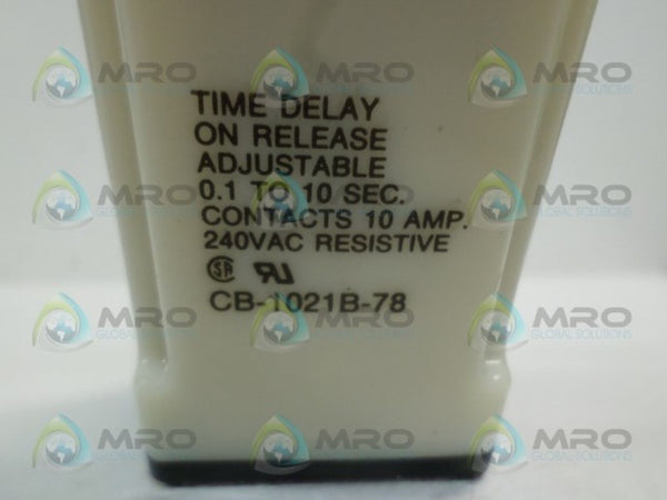 POTTER & BRUMFIELD CB-1021B-78 TIME DELAY RELAY 0.1-10 SEC. 120/240VAC UNMP