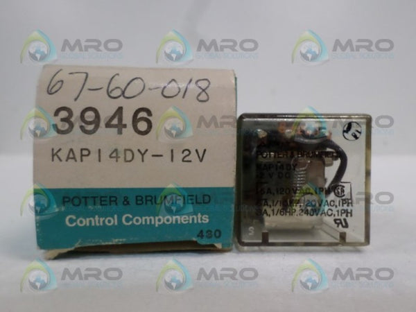 POTTER & BRUMFIELD KAP-14DY-12 RELAY 12VDC NSMP
