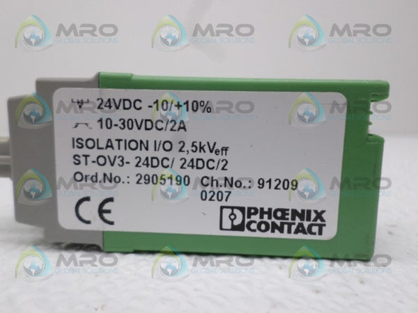 PHOENIX CONTACT ST-OV3-24DC/24DC/2 SOLID STATE RELAY NSNP