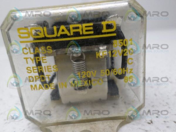 SQUARE D 8501-KF12V20 RELAY 120V UNMP
