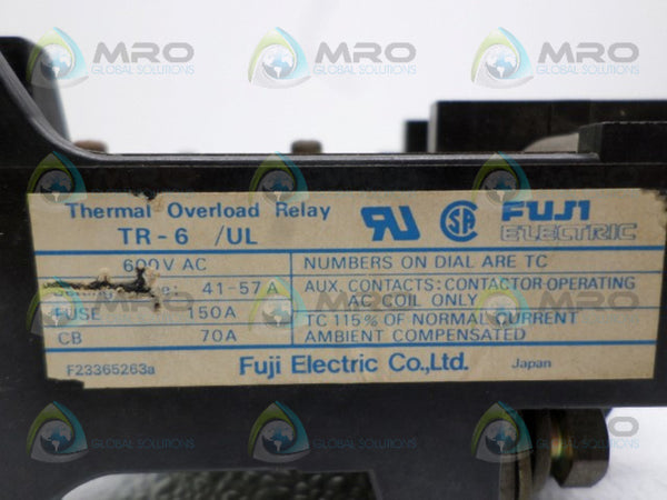 FUJI ELECTRIC TR-6/UL THERMAL OVERLOAD RELAY NSNP