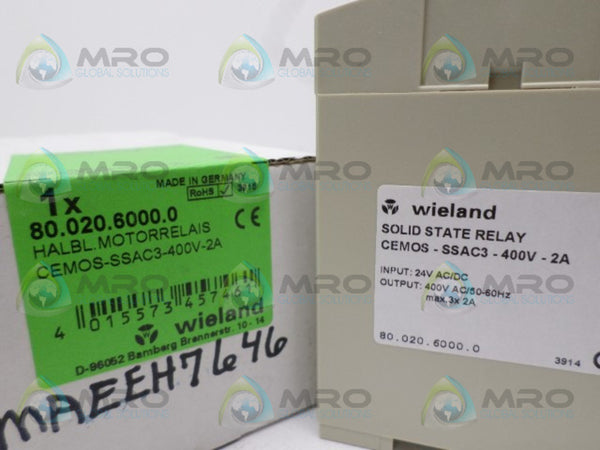 WIELAND 80.020.6000.0 CEMOS-SSAC3-400V-2A SOLID STATE RELAY NSMP