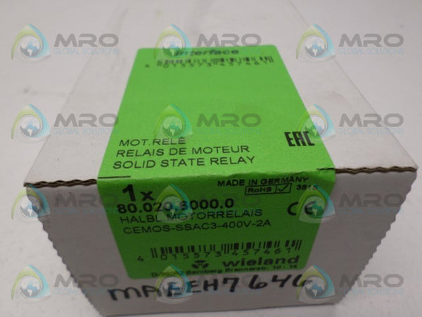 WIELAND 80.020.6000.0 CEMOS-SSAC3-400V-2A SOLID STATE RELAY NSFS