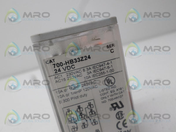 ALLEN BRADLEY 700-HB33Z24 SER. C RELAY 24VDC UNMP