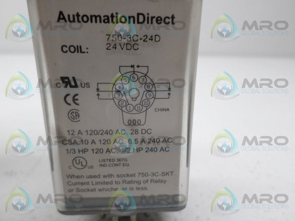 AUTOMATION DIRECT 750-3C-24D RELAY 24VDC UNMP