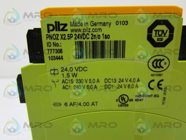 PILZ PNOZX2.5P24VDC2n/o1so 777308 SAFETY RELAY  NSNP