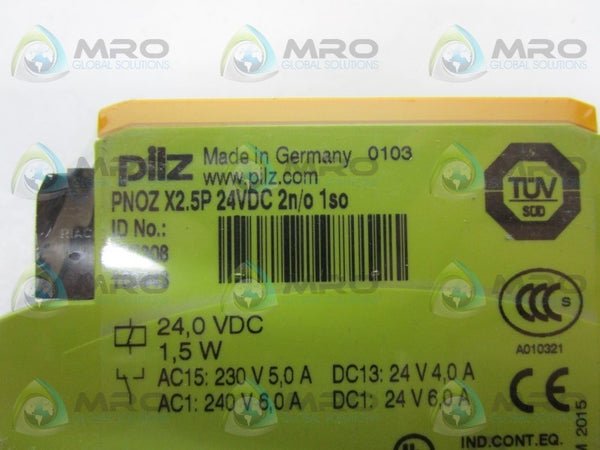 PILZ PNOZX2.5P24VDC2n/o1so 777308 SAFETY RELAY 24VDC  NSMP
