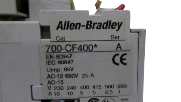 ALLEN BRADLEY 700-CF400 SER. A CONTACTOR CONTROL RELAY UNMP