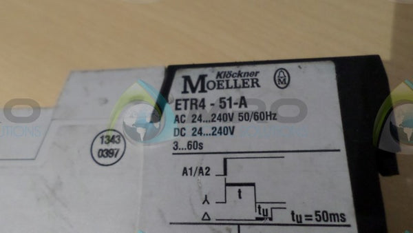 KLOCKNER MOELLER ETR4-51-A TIME DELAY RELAY UNMP