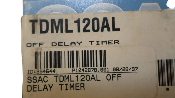 SSAC TDML120AL TIME DELAY RELAY 120VAC NSMP