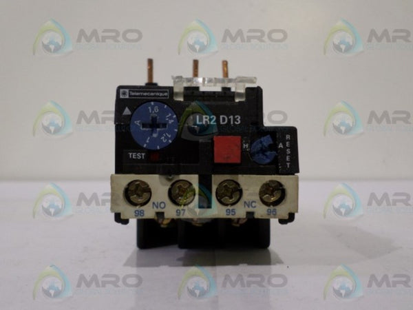 TELEMANIQUE LR2D1306 OVERLOAD RELAY 1.0-1.6A UNMP