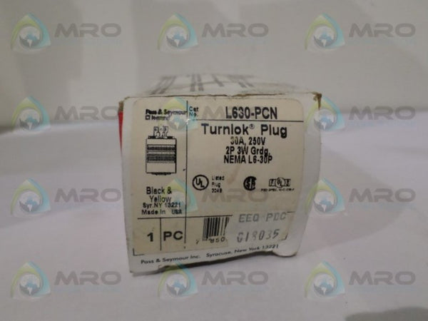 PASS & SEYMOUR L630-PCN TURNLOK PLUG 30A 250V NSMP