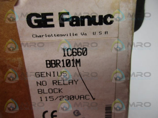 GE FANUC IC660BBR101M GENIUS NO RELAY BLOCK NSFS