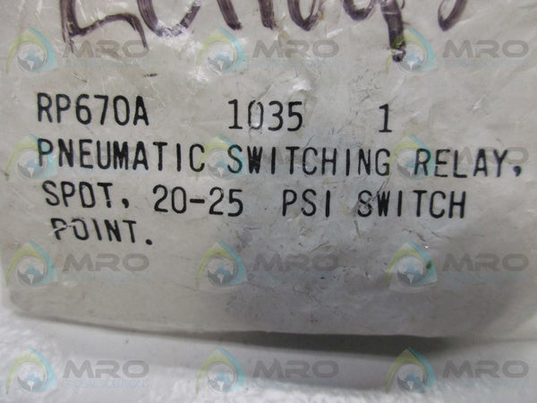 HONEYWELL RP670A1035 PNEUMATIC SWITCHING RELAY  NSMP
