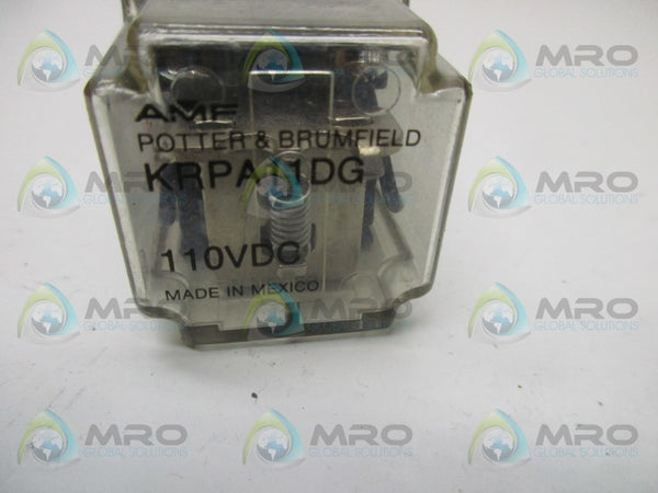 POTTER & BRUMFIELD KRPA-11DG-110 RELAY 110VDC  UNMP