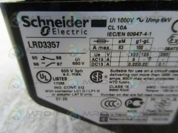 SCHNEIDER LRD3357 OVERLOAD RELAY 37-50A UNMP